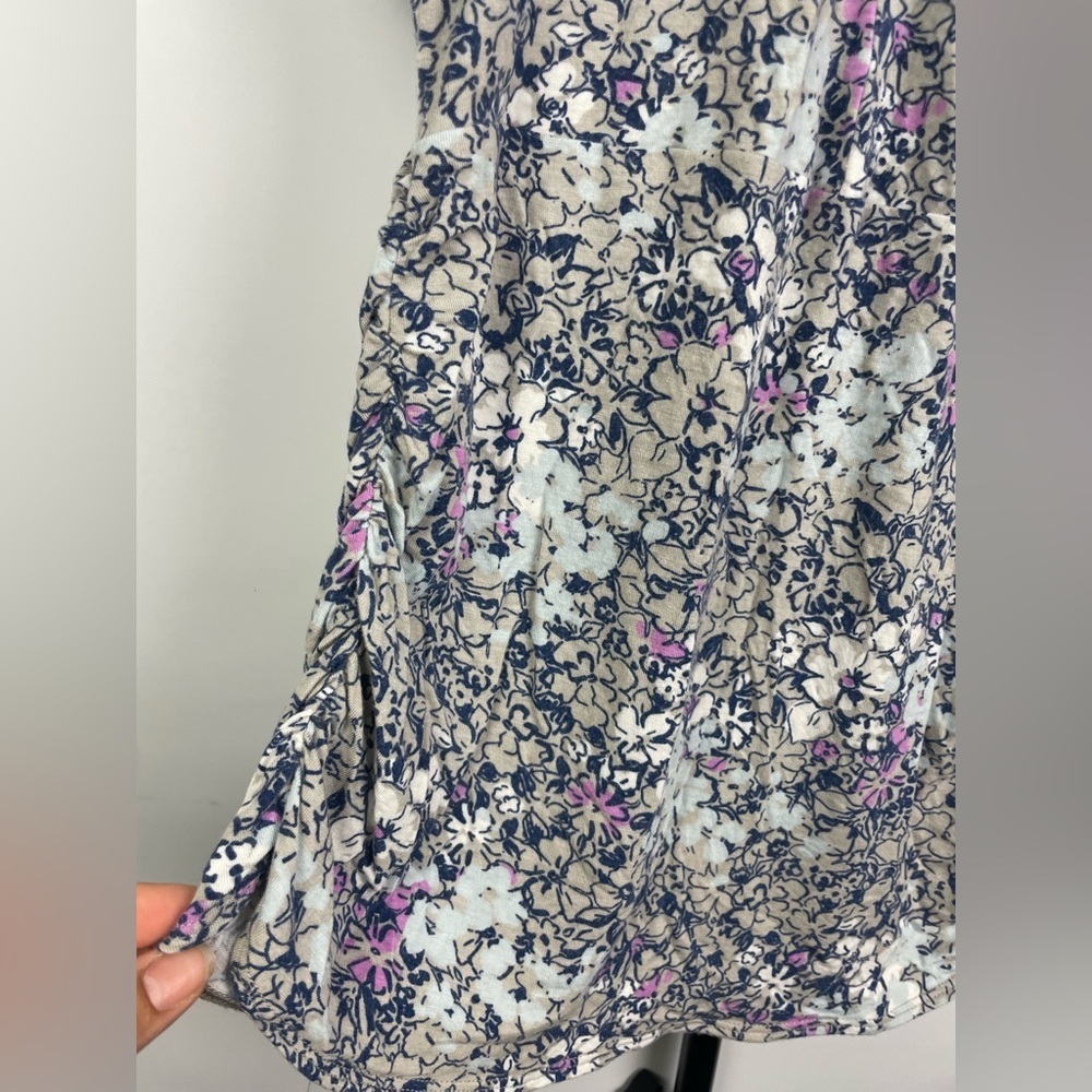Cabi Gray‎ Purple Flutter Short Sleeve Floral 301 Blouse - Picture 5 of 7